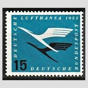 FRIM�RKER VESTTYSKL. BUND: 1955 | AFA 1170 | Lufthansas genetablering - 15 pf. bl�/sort - Postfrisk
