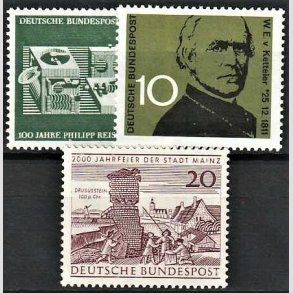 FRIM�RKER VESTTYSKL. BUND: 1961 | AFA 1337-39 | 3 stk. forskellige m�rker - Postfrisk
