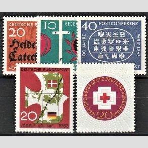 FRIM�RKER VESTTYSKL. BUND: 1963 | AFA 1360-64 | 5 stk. forskellige m�rker - Postfrisk