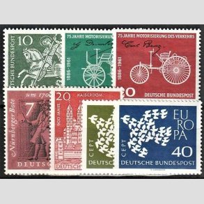 FRIM�RKER VESTTYSKL. BUND: 1961 | AFA 1310 + 1327-1332 | 7 stk. forskellige m�rker- Postfrisk