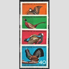 FRIM�RKER VESTTYSKL. BUND: 1965 | AFA 1424-27 | Ungdomsforsorg, Fugle. - 10+5 pf. - 40+20 pf. i komplet s�t - Postfrisk