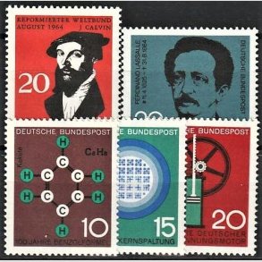 FRIM�RKER VESTTYSKL. BUND: 1964 | AFA 1397-1401 | 5 stk. forskellige frim�rker - Postfrisk