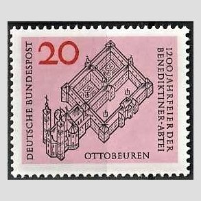FRIM�RKER VESTTYSKL. BUND: 1964 | AFA 1385 | Benediktinerklostret - 20 pf. rosa/r�d/sort - Postfrisk