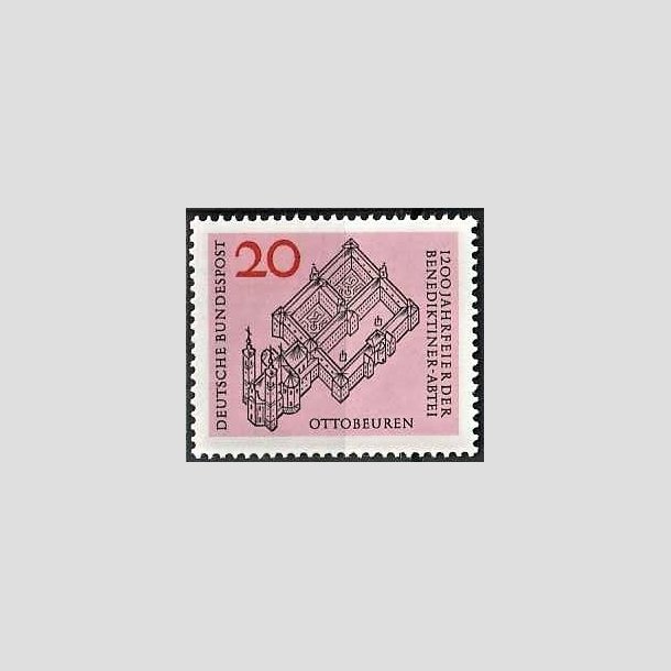 FRIMRKER VESTTYSKL. BUND: 1964 | AFA 1385 | Benediktinerklostret - 20 pf. rosa/rd/sort - Postfrisk