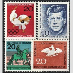 FRIM�RKER VESTTYSKL. BUND: 1964 | AFA 1411-1414 | 4 stk. forskellige frim�rker - Postfrisk