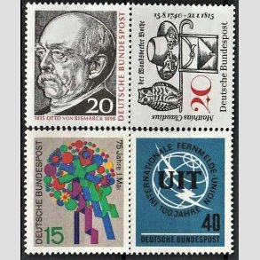 FRIM�RKER VESTTYSKL. BUND: 1965 | AFA 1423 + 1428-30 | 4 stk. forskellige frim�rker - Postfrisk