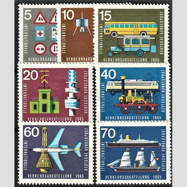 FRIMRKER VESTTYSKL. BUND: 1965 | AFA 1437-43 | International trafikudstilling. - 5 pf. - 70 pf. i komplet st - Postfrisk