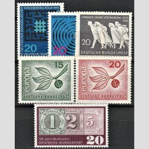 FRIM�RKER VESTTYSKL. BUND: 1965 | AFA 1444-49 | 6 stk. forskellige frim�rker - Postfrisk