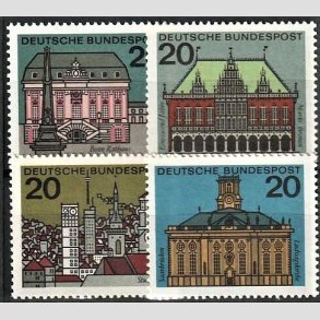 FRIM�RKER VESTTYSKL. BUND: 1965 | AFA 1431-34 | Forbundsstaternes hovedst�der. - 20 pf. flerfarvet i komplet s�t - Postfrisk