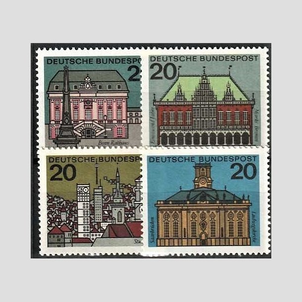 FRIMRKER VESTTYSKL. BUND: 1965 | AFA 1431-34 | Forbundsstaternes hovedstder. - 20 pf. flerfarvet i komplet st - Postfrisk