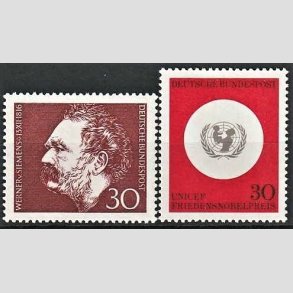 FRIM�RKER VESTTYSKL. BUND: 1966 | AFA 1477-78 | 2 stk. forskellige m�rker. - Postfrisk