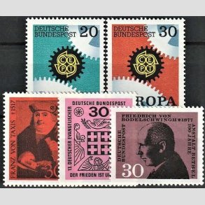 FRIM�RKER VESTTYSKL. BUND: 1967 | AFA 1497-1501 | 5 stk. forskellige m�rker. - Postfrisk