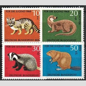 FRIM�RKER VESTTYSKL. BUND: 1968 | AFA 1513-16 | Ungdomsforsorg. - 10+5 pf. - 50+25 pf. i s�t - Postfrisk