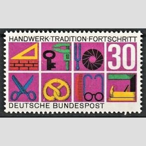 FRIM�RKER VESTTYSKL. BUND: 1968 | AFA 1517 | H�ndv�rk - 30 pf. flerfarvet - Postfrisk
