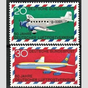 FRIM�RKER VESTTYSKL. BUND: 1969 | AFA 1540-41 | Tysk luftpost 50 �r. - 20 pf. + 30 pf. i s�t - Postfrisk