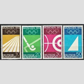 FRIM�RKER VESTTYSKL. BUND: 1969 | AFA 1552-55 | Olympiade M�nchen 1972. - 10+5 pf. - 50+25 pf. i s�t - Postfrisk