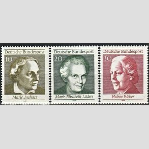 FRIM�RKER VESTTYSKL. BUND: 1969 | AFA 1561-63 | Kvindevalgret 50 �r. - 10 pf. - 30 pf. i s�t - Postfrisk