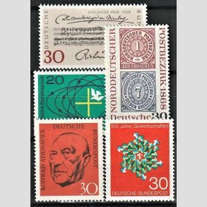 FRIM�RKER VESTTYSKL. BUND: 1968 | AFA 1530-34 | 5 stk. forskellige frim�rker. - Postfrisk
