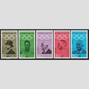 FRIM�RKER VESTTYSKL. BUND: 1968 | AFA 1525-29 | Olympiade i M�nchen 1972 - 10+5 - 50+25 pf i s�t - Postfrisk