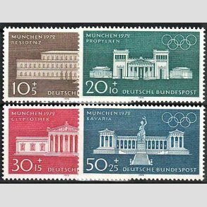 FRIM�RKER VESTTYSKL. BUND: 1970 | AFA 1589-92 | Olympiaden i M�nchen 1972. - 10+5 pf. - 50+25 pf. i s�t - Postfrisk