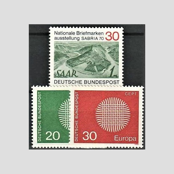 FRIMRKER VESTTYSKL. BUND: 1970 | AFA 1584-86 | 3 stk. forskellige frimrker. - Postfrisk