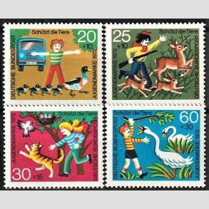 FRIM�RKER VESTTYSKL. BUND: 1972 | AFA 1670-73 | Ungdomsforsorg. - 20+10 pf. - 60+30 pf. i s�t - Postfrisk