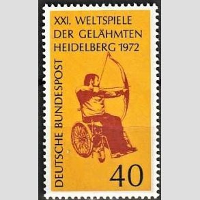 FRIM�RKER VESTTYSKL. BUND: 1972 | AFA 1687 | Sportsst�vne for invalide. - 40 pf. flerfarvet - Postfrisk