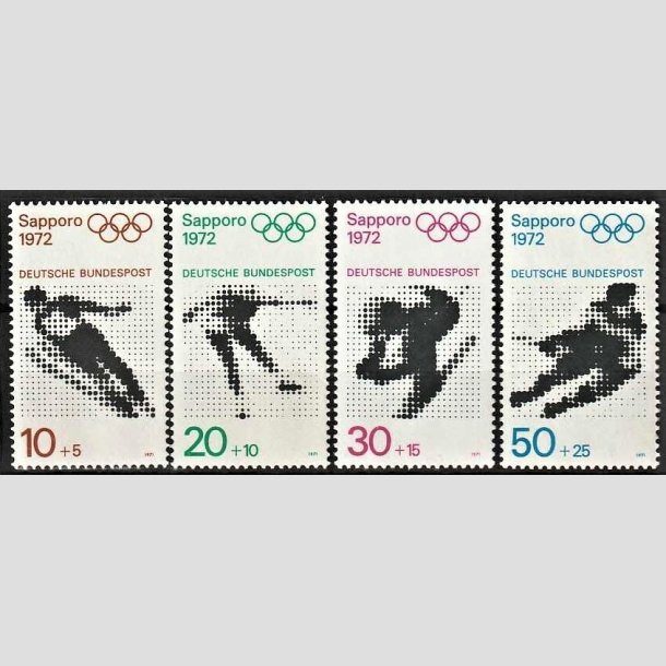 FRIMRKER VESTTYSKL. BUND: 1971 | AFA 1646-49 | Olympiaden i Mnchen. - 10+5 pf. - 50+25 pf. i st - Postfrisk