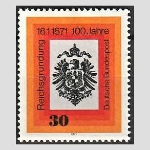 FRIM�RKER VESTTYSKL. BUND: 1971 | AFA 1624 | Kejserrige. - 30 pf. flerfarvet - Postfrisk