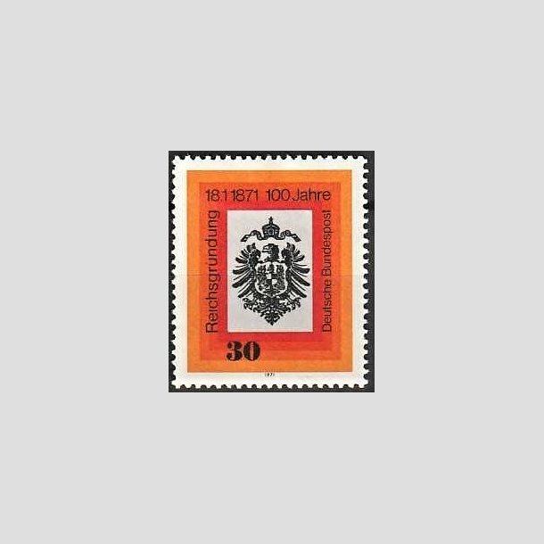 FRIMRKER VESTTYSKL. BUND: 1971 | AFA 1624 | Kejserrige. - 30 pf. flerfarvet - Postfrisk