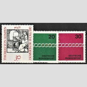 FRIM�RKER VESTTYSKL. BUND: 1971 | AFA 1640-42 | 3 stk. forskellige frim�rker - Postfrisk