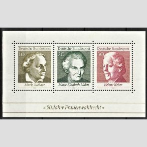 FRIM�RKER VESTTYSKL. BUND: 1969 | AFA 1561-63 | Kvindevalgret 50 �r. - 10 pf. - 30 pf. Miniark - Postfrisk