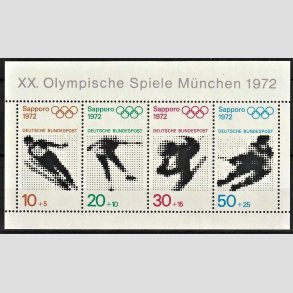 FRIM�RKER VESTTYSKL. BUND: 1971 | AFA 1646-49 | Olympiaden i M�nchen. - 10+5 pf. - 50+25 pf. Miniark - Postfrisk