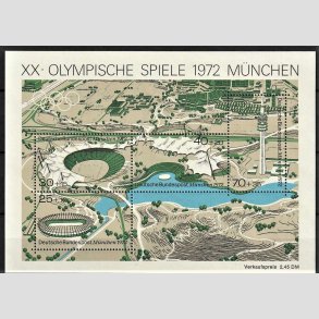 FRIM�RKER VESTTYSKL. BUND: 1972 | AFA 1686 | Olympiaden i M�nchen. - 25+10 pf. - 70+35 pf. Miniark - Postfrisk