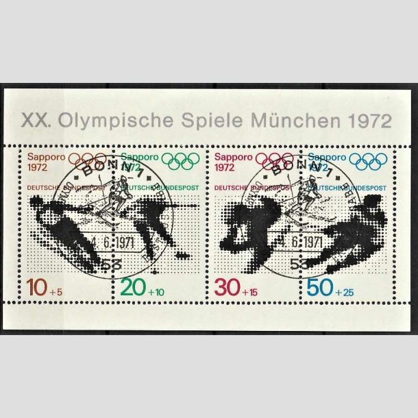 FRIMRKER VESTTYSKL. BUND: 1971 | AFA 1646-49 | Olympiaden i Mnchen. - 10+5 pf. - 50+25 pf. Miniark - Stemplet