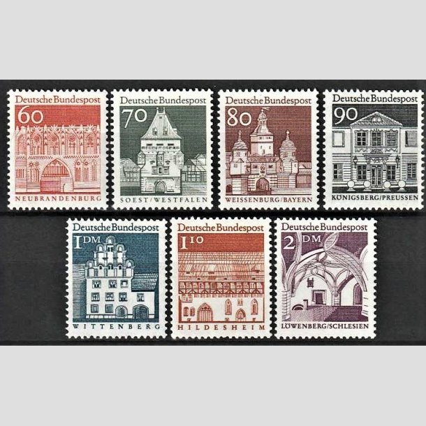 FRIMRKER VESTTYSKL. BUND: 1966 | AFA 1486-92 | Bygningsvrker. - 60 pf. - 2 dm. - Postfrisk