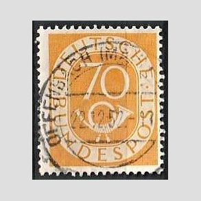 FRIM�RKER VESTTYSKL. BUND: 1951 | AFA 1099 | Ny tegning - 70 pf. gul - Stemplet