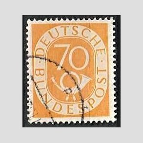 FRIM�RKER VESTTYSKL. BUND: 1951 | AFA 1099 | Ny tegning - 70 pf. gul - Stemplet
