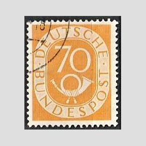 FRIM�RKER VESTTYSKL. BUND: 1951 | AFA 1099 | Ny tegning - 70 pf. gul - Stemplet