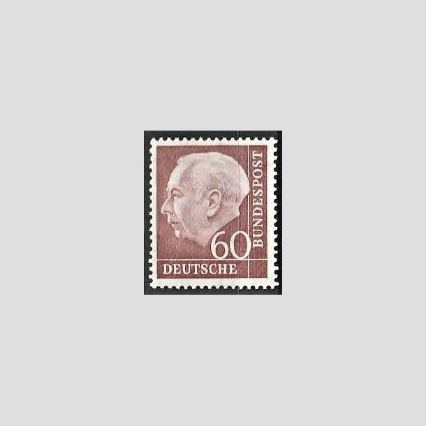 FRIMRKER VESTTYSKL. BUND: 1954 | AFA 1153 | Prsident Th. Heuss. - 60 pf. rdligbrun - Postfrisk