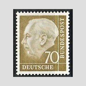 FRIM�RKER VESTTYSKL. BUND: 1954 | AFA 1154 | Pr�sident Th. Heuss. - 70 pf. olivengr�n - Postfrisk