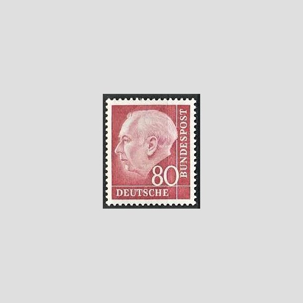 FRIMRKER VESTTYSKL. BUND: 1954 | AFA 1155 | Prsident Th. Heuss. - 80 pf. karminrosa - Postfrisk
