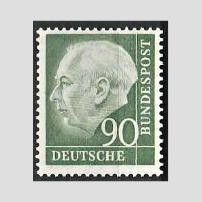 FRIM�RKER VESTTYSKL. BUND: 1954 | AFA 1156 | Pr�sident Th. Heuss. - 90 pf. gr�n - Postfrisk