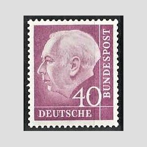 FRIM�RKER VESTTYSKL. BUND: 1954 | AFA 1151 | Pr�sident Th. Heuss. - 40 pf. lilla - Postfrisk