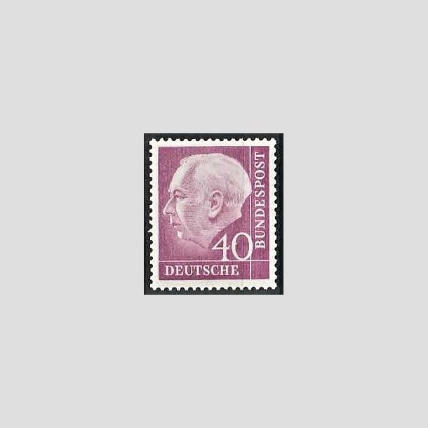 FRIMRKER VESTTYSKL. BUND: 1954 | AFA 1151 | Prsident Th. Heuss. - 40 pf. lilla - Postfrisk