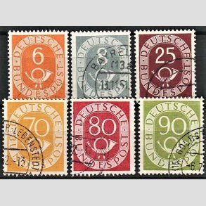 FRIM�RKER VESTTYSKL. BUND: 1951 | AFA 1089 mv. | Ny tegning - de seks gode v�rdier i serien. - Stemplet