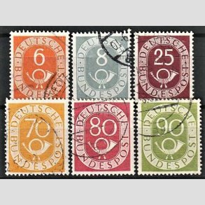 FRIM�RKER VESTTYSKL. BUND: 1951 | AFA 1089 mv. | Ny tegning - de seks gode v�rdier i serien. - Stemplet