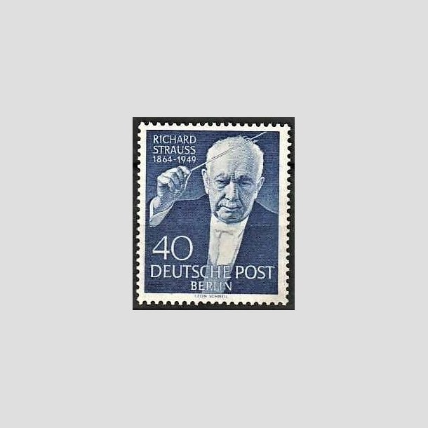 FRIMRKER VESTBERLIN: 1954 | AFA 121 | Richard Strauss. - 40 pf. bl - Postfrisk