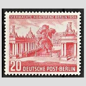 FRIM�RKER VESTBERLIN: 1954 | AFA 116 | Firemagtskonferencen. - 20 pf. r�d - Postfrisk