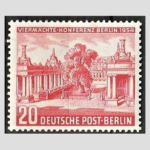 FRIM�RKER VESTBERLIN: 1954 | AFA 116 | Firemagtskonferencen. - 20 pf. r�d - Postfrisk